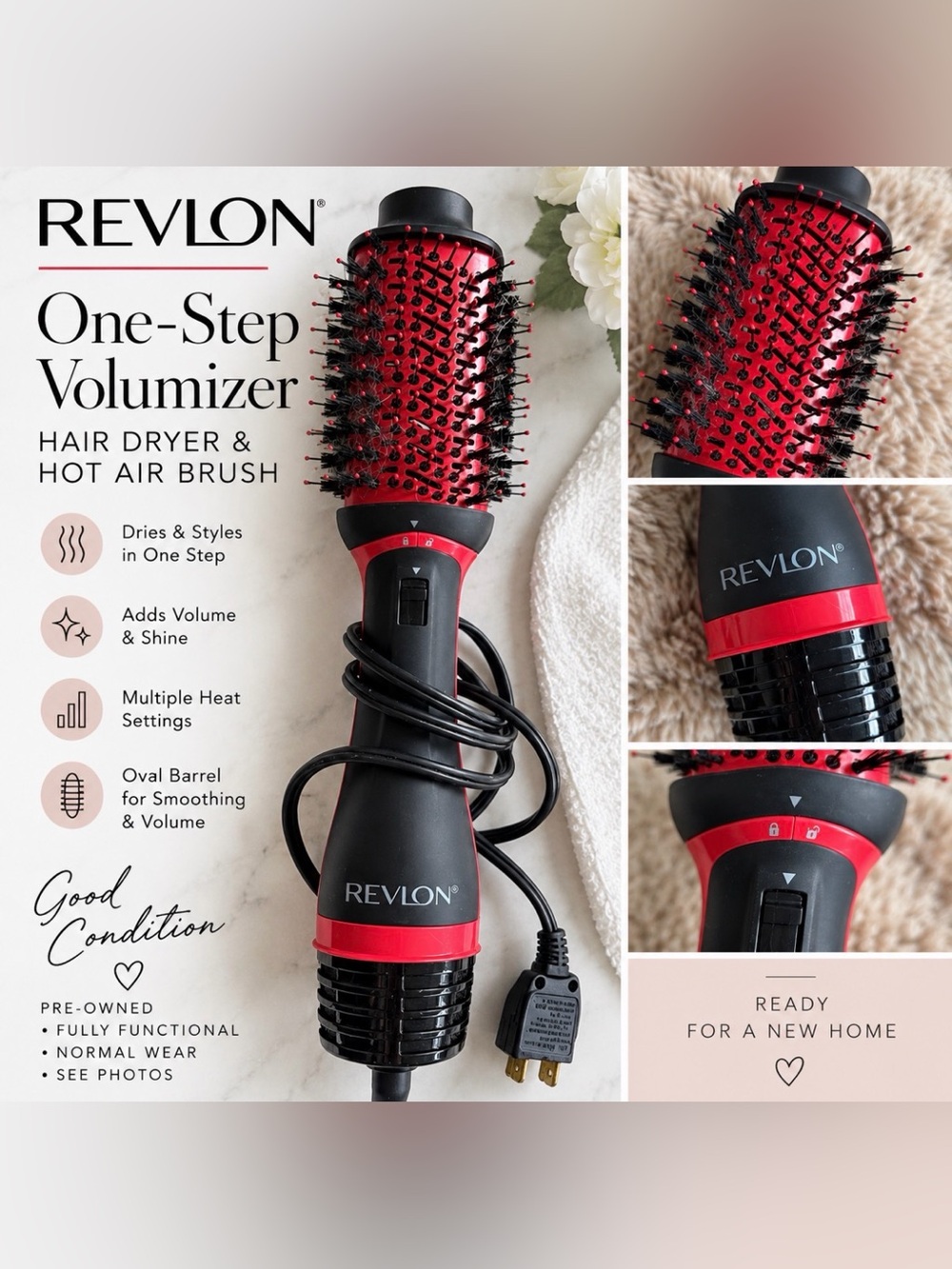 Revlon Black and Red One-Step Volumizer Hot Air Brush